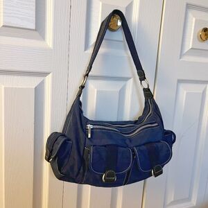Travelon Anti Theft Travel Y2K Vintage Nylon Shoulder Cargo Utility Hobo Purse